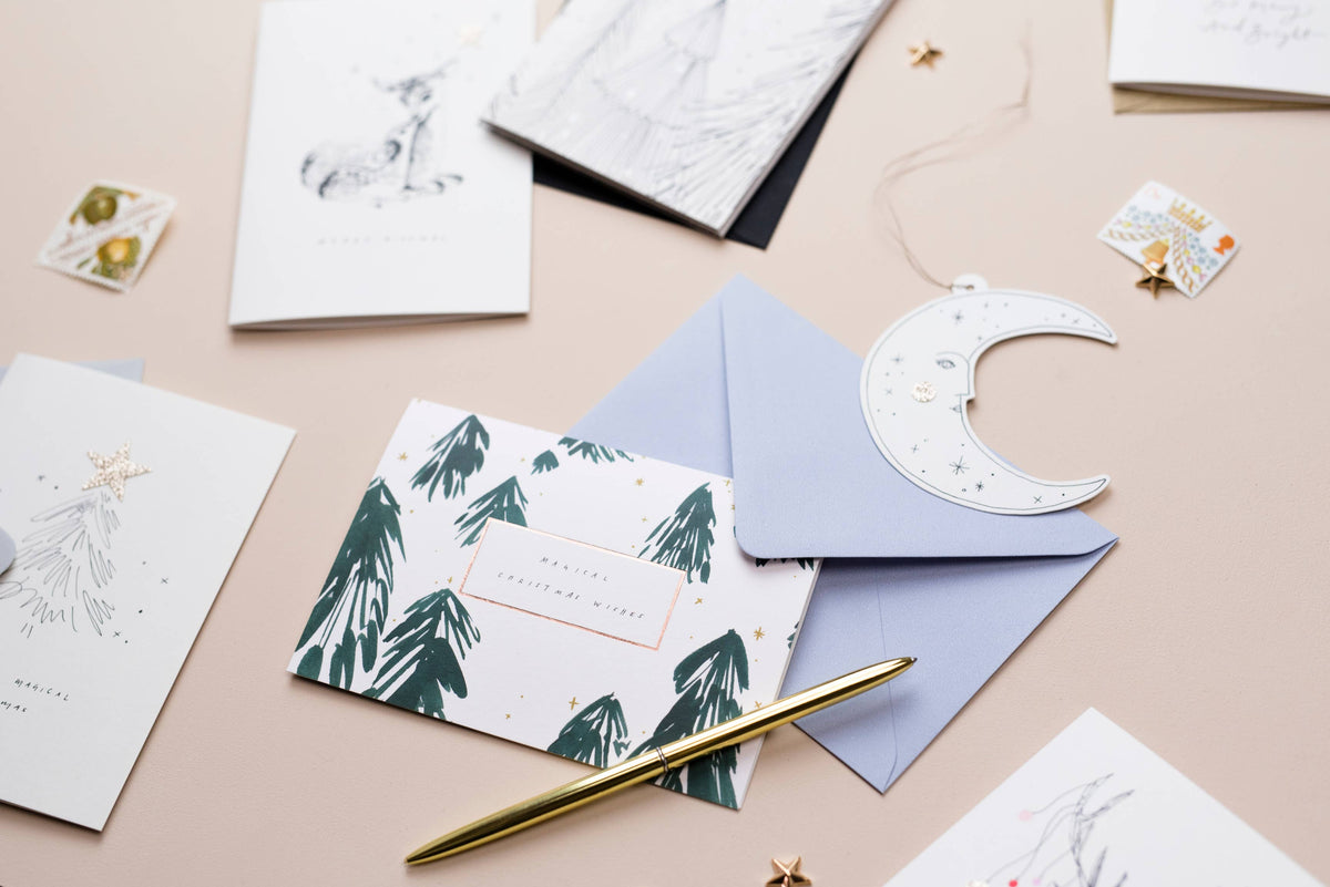 Katie Housley - Hand Finished Christmas Card, Festive Cat