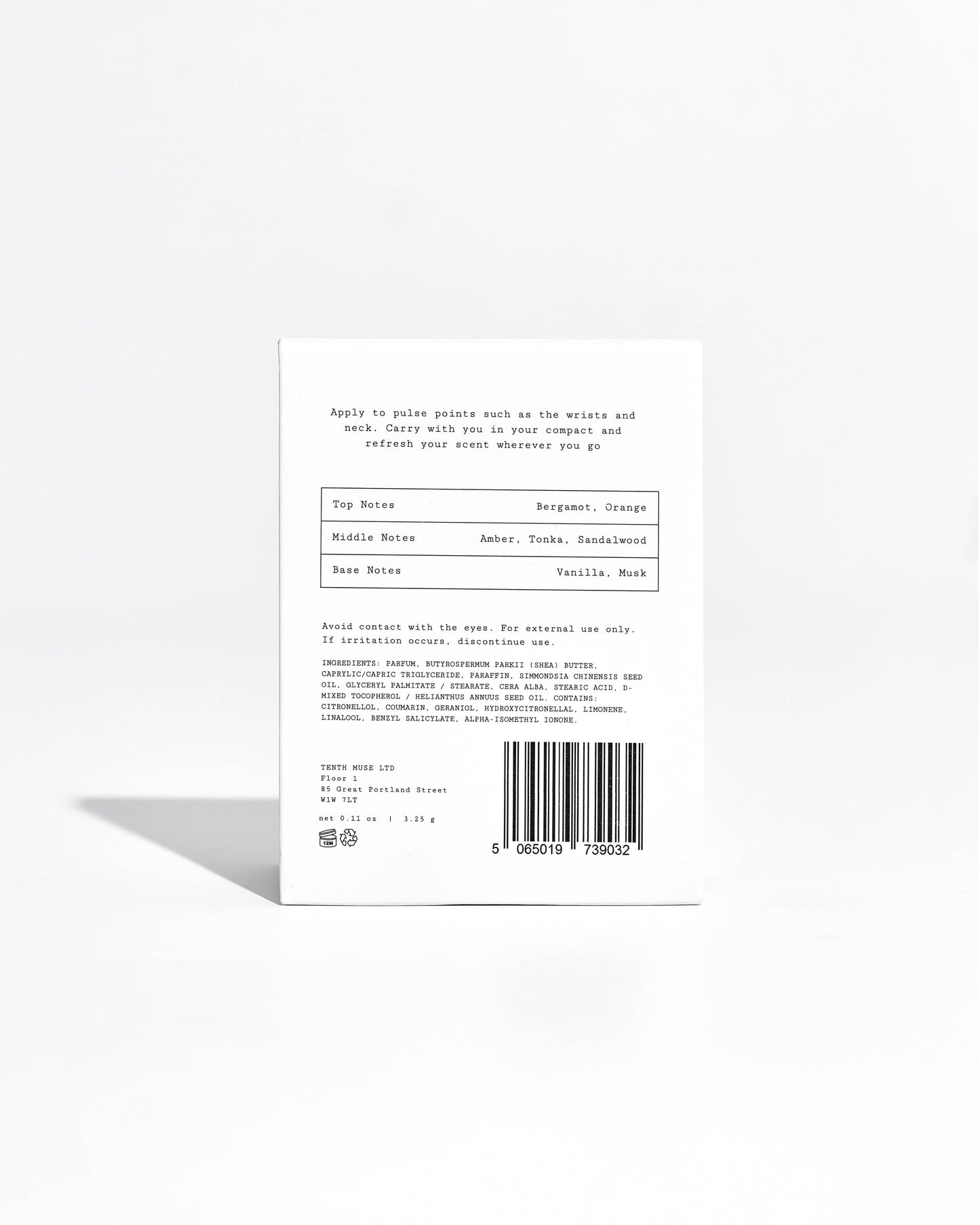 Tenth Muse - Vanilla Afterglow, Solid Perfume Balm