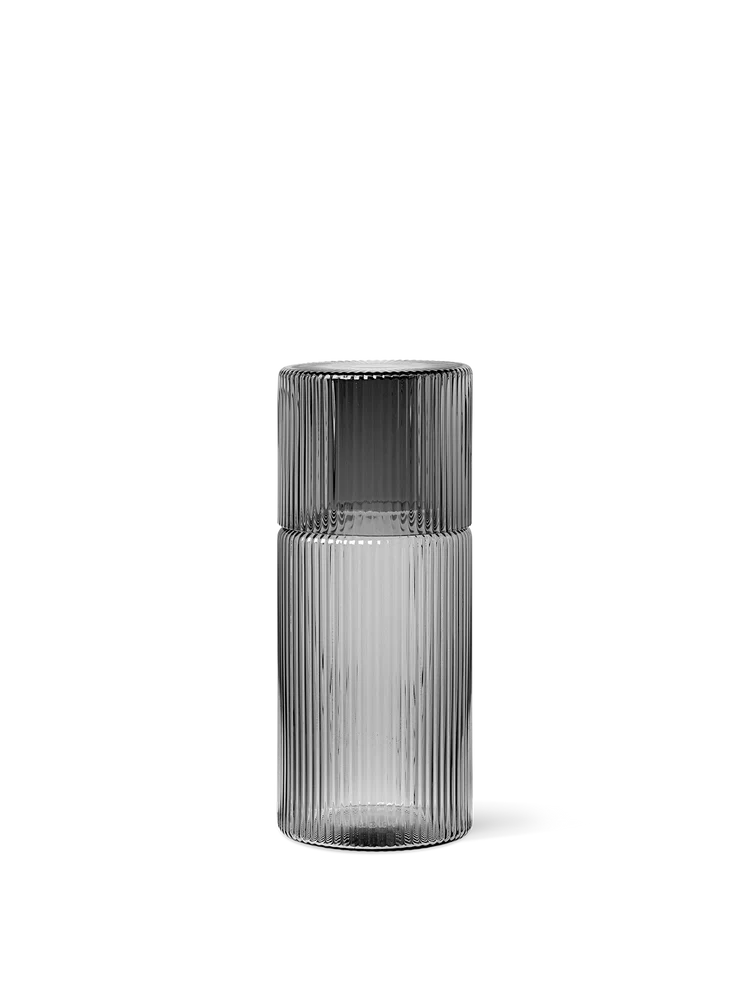 Ferm Living - Ripple Carafe Set Small, Smoked Grey