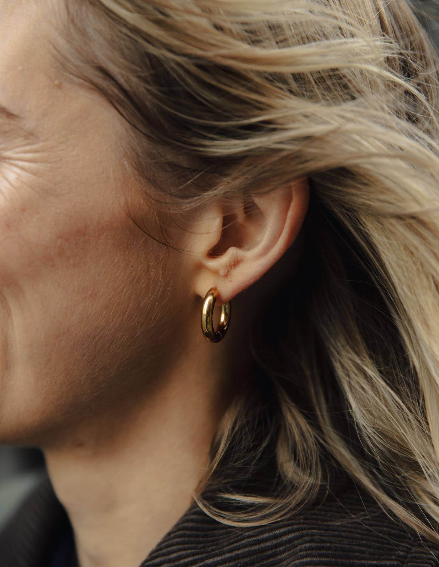 Nordic Muse - Gold Medium Bold Hoop Earrings
