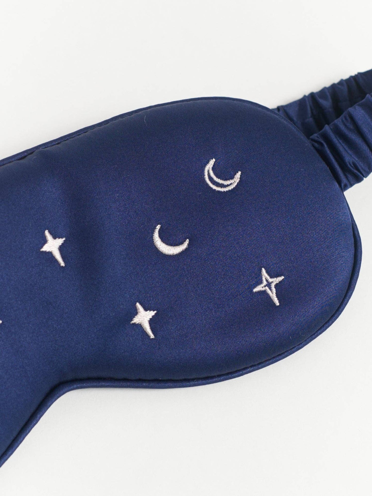 Lost Pattern NYC - Moonlit Stars Silk Sleep Eye Mask - Navy