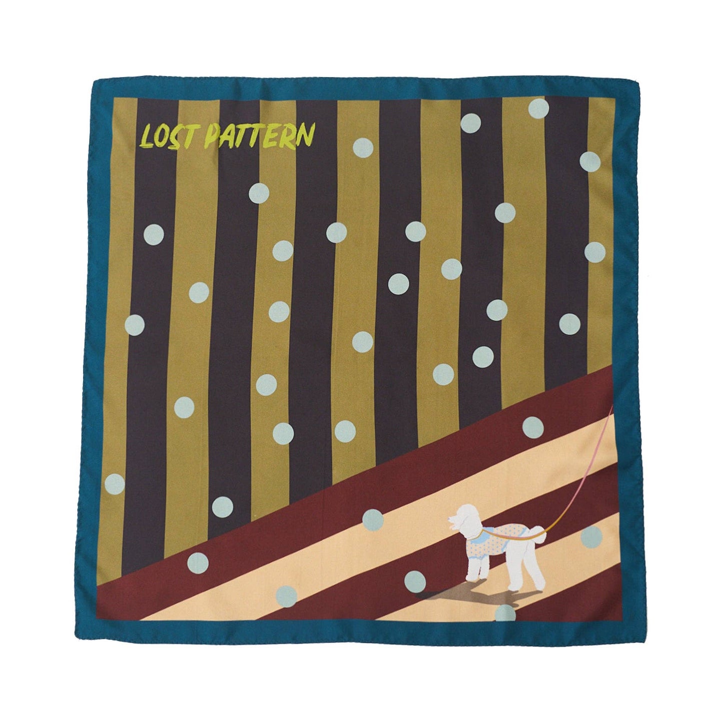 Lost Pattern NYC - "Pandita the Dog" Silk Bandana - Coffee