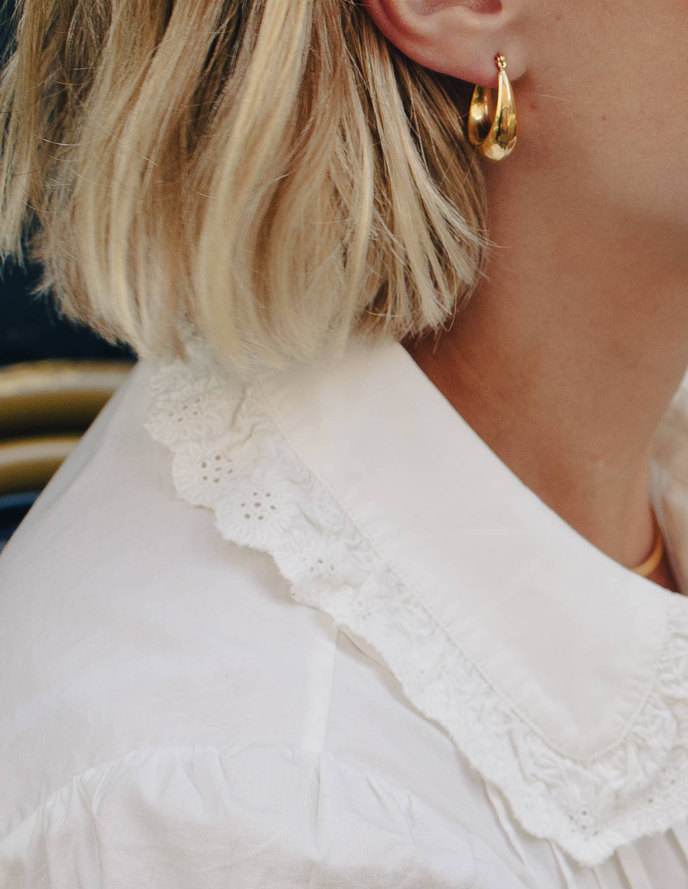 Nordic Muse - Gold Bold Crescent Hoop Earrings