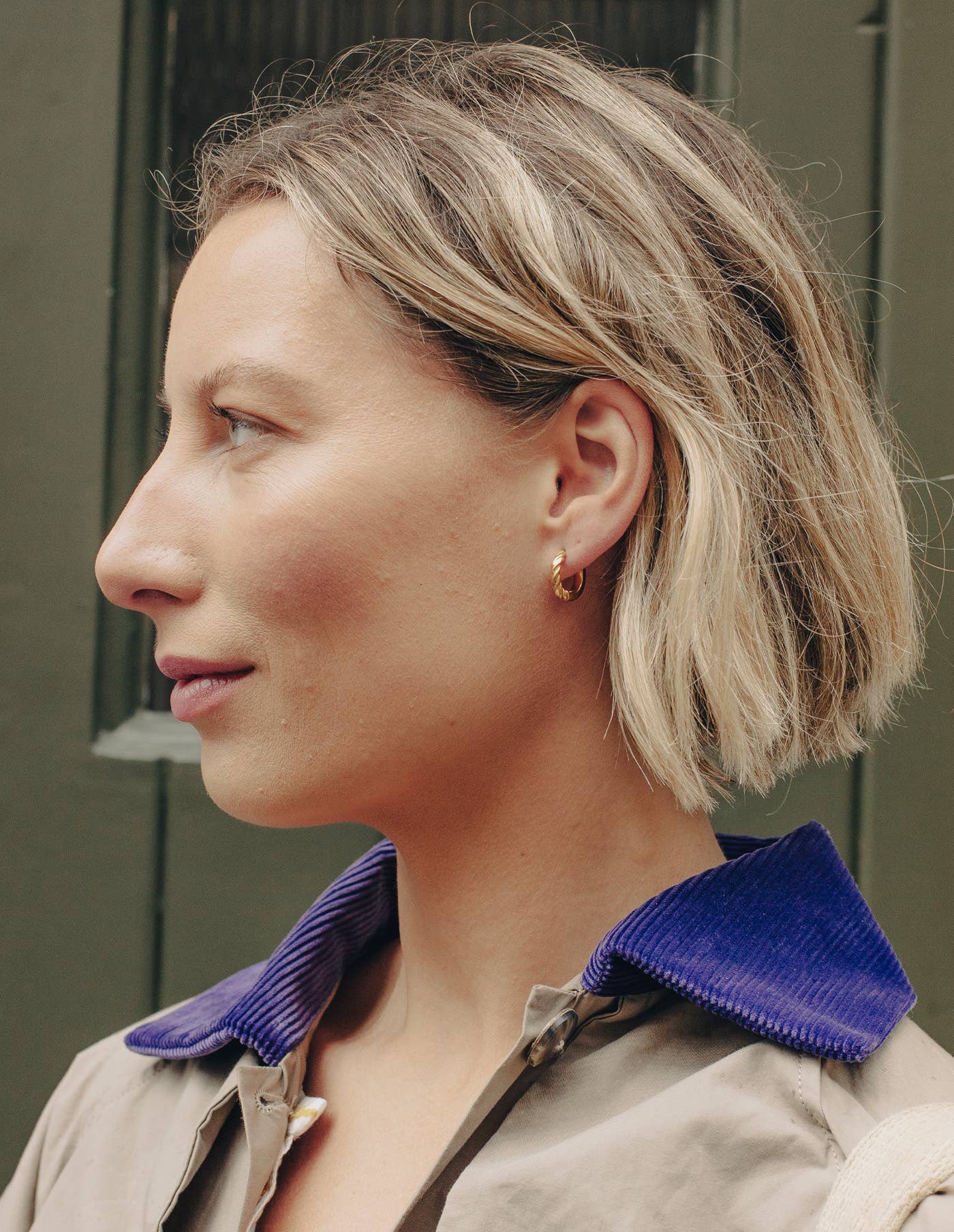 Nordic Muse - Gold Mini Twist Leverback Huggie Hoop Earrings