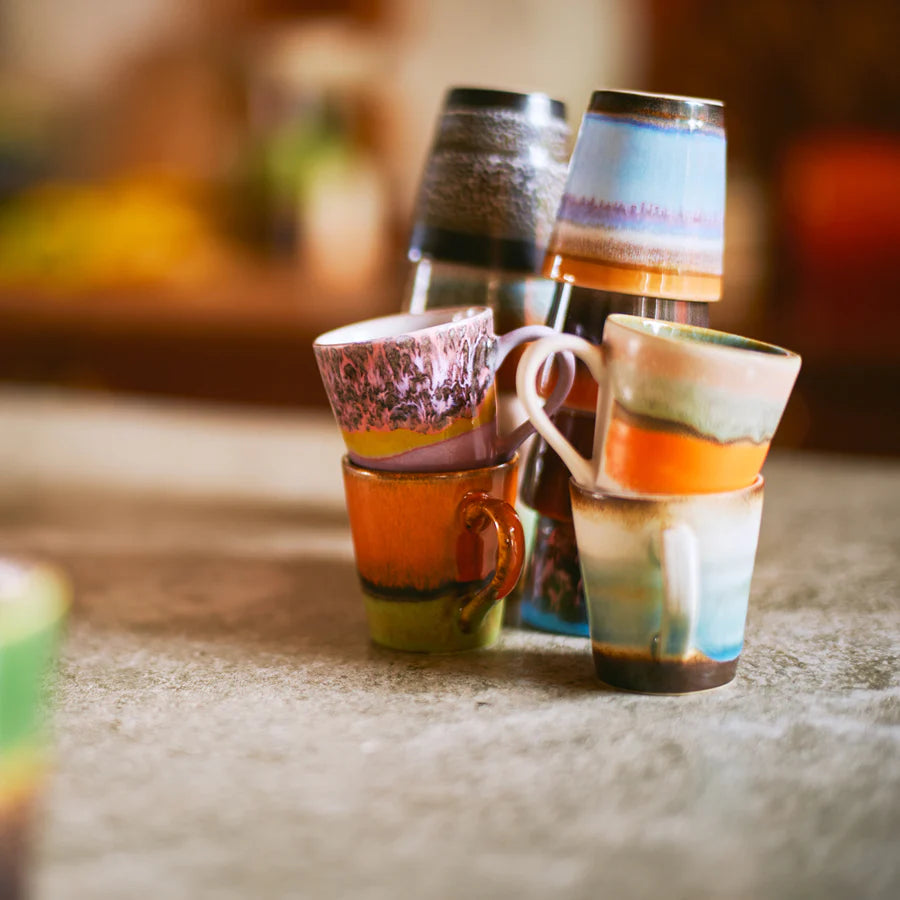 Hk Living 70s Ceramics: Ristretto mugs, solar (set of 4)