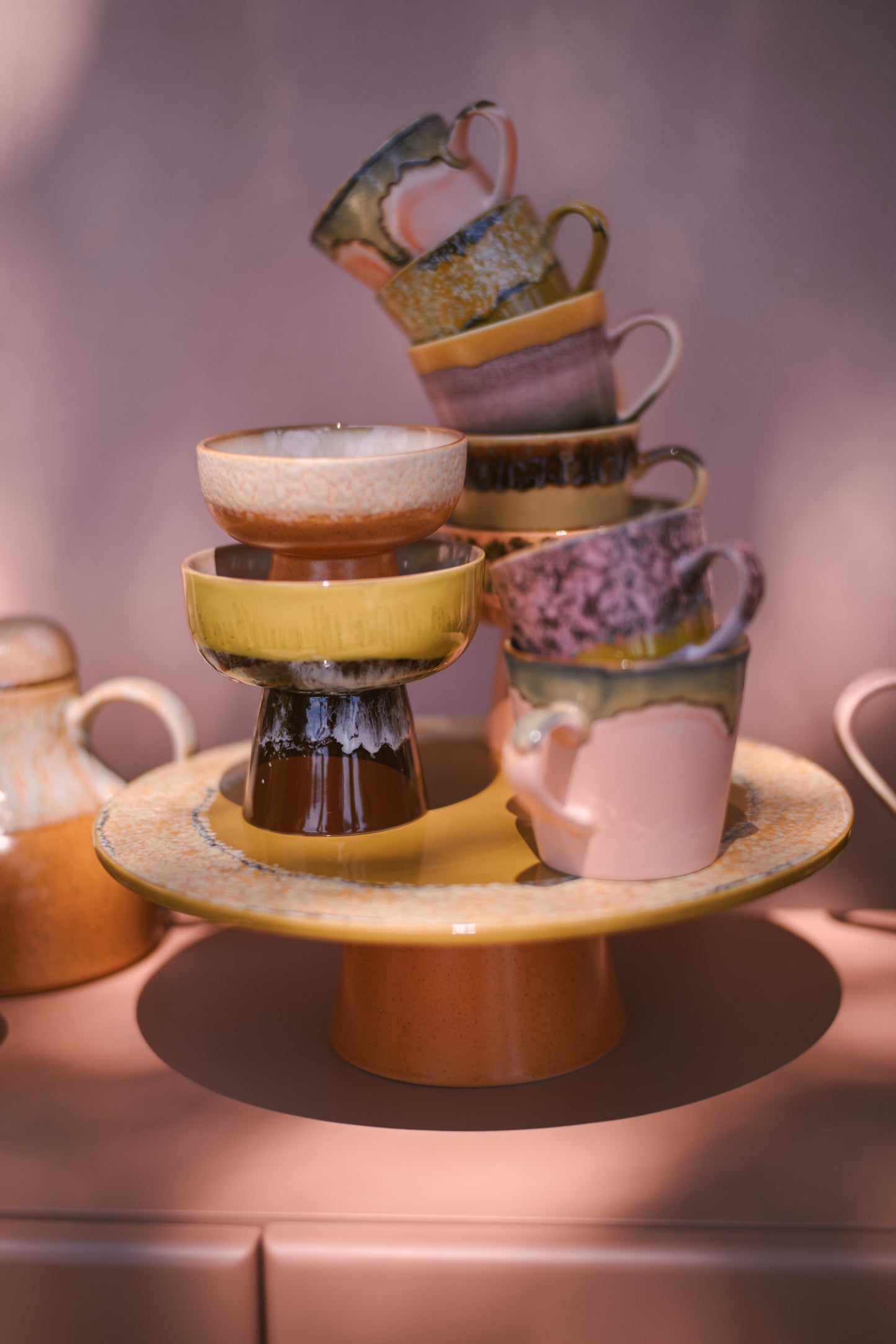 HKLIVING - 70s Ceramics: Tapas bowl on base, Creek