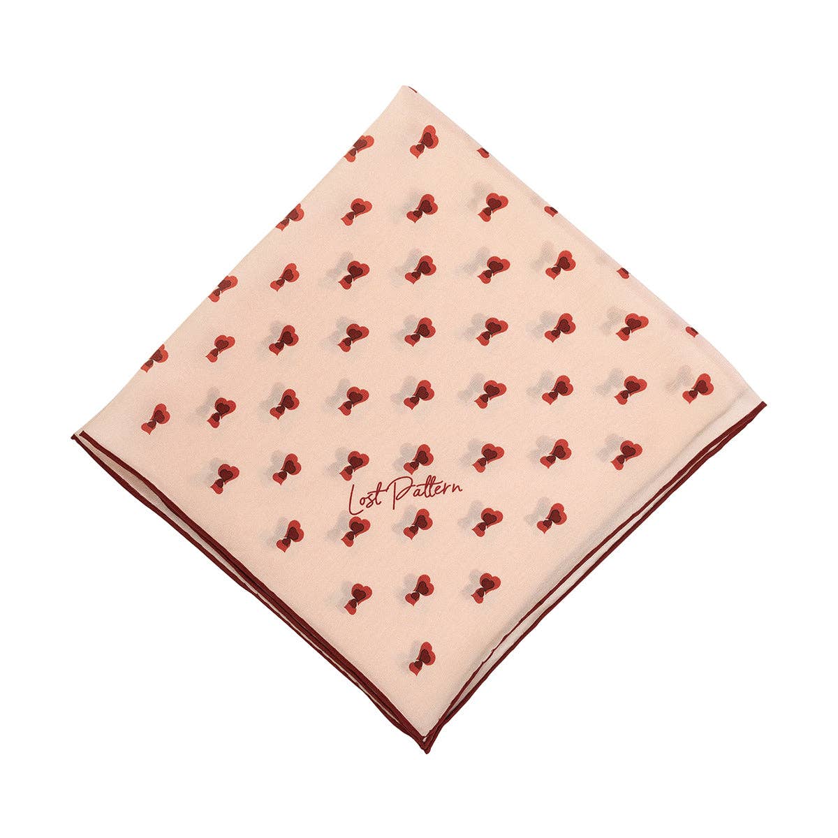 Lost Pattern NYC - Twin Hearts Silk Crepe Bandana