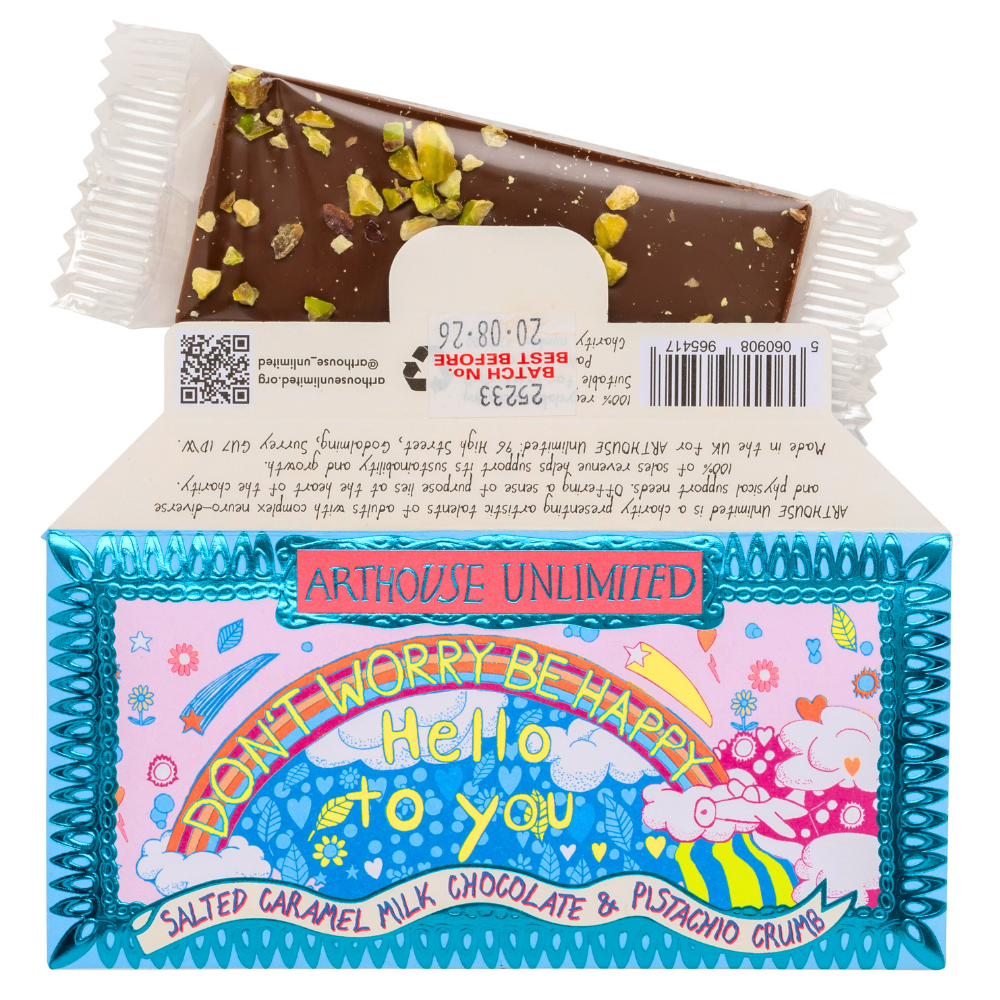 Arthouse Unlimited - Joy Sized: Be Happy, Salted Caramel Milk Chocolate & Pistachio Crumb