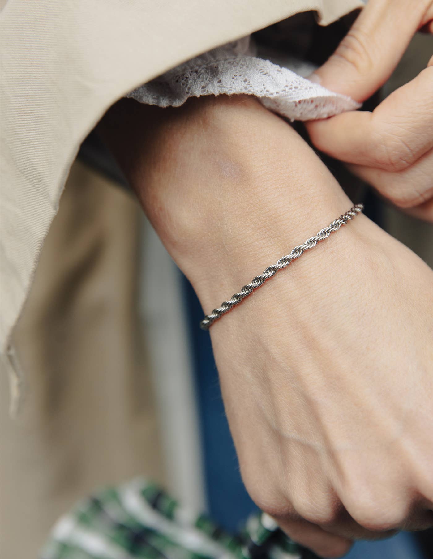 Nordic Muse - Silver 3mm Rope Twist Bracelet
