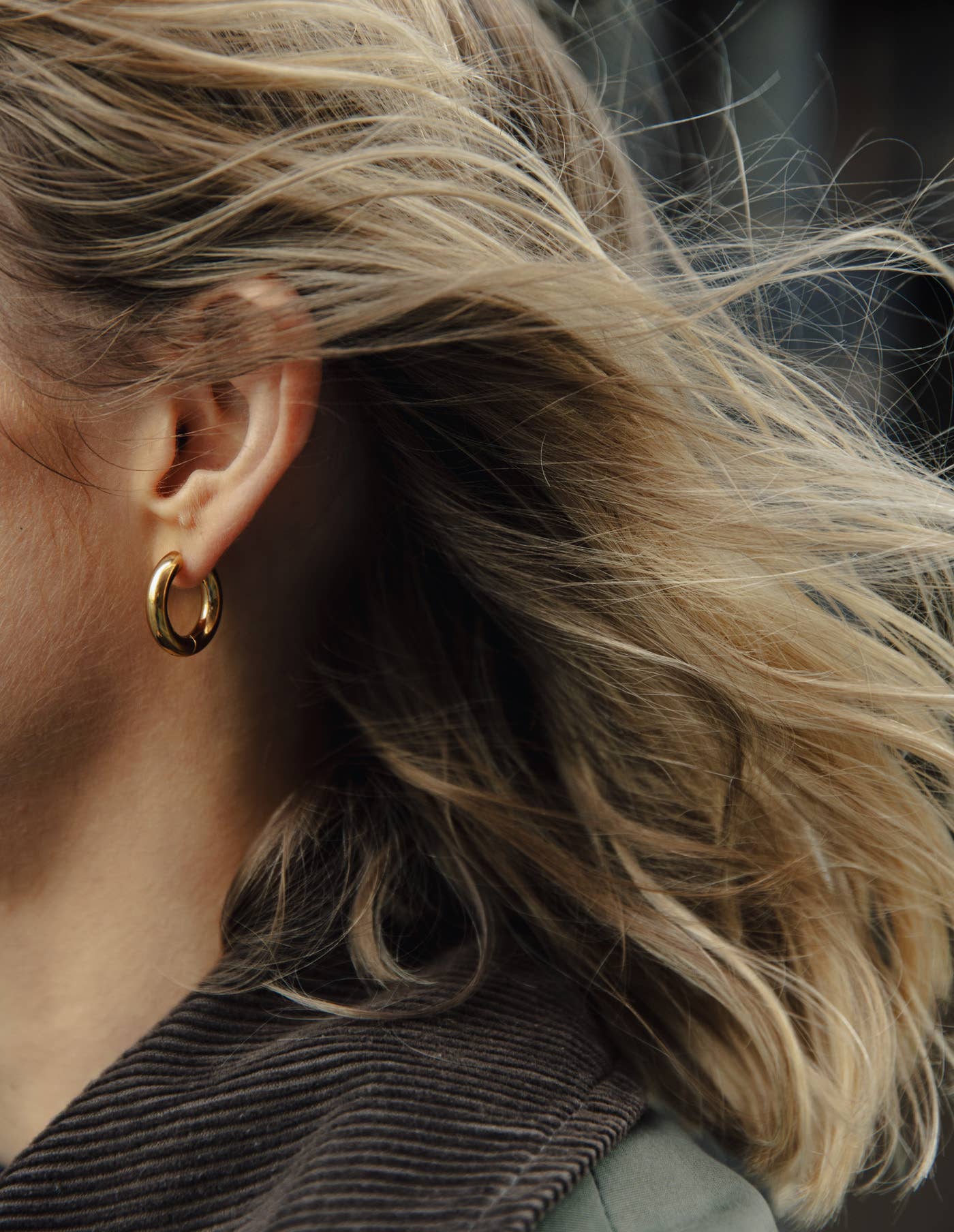 Nordic Muse - Gold Medium Bold Hoop Earrings