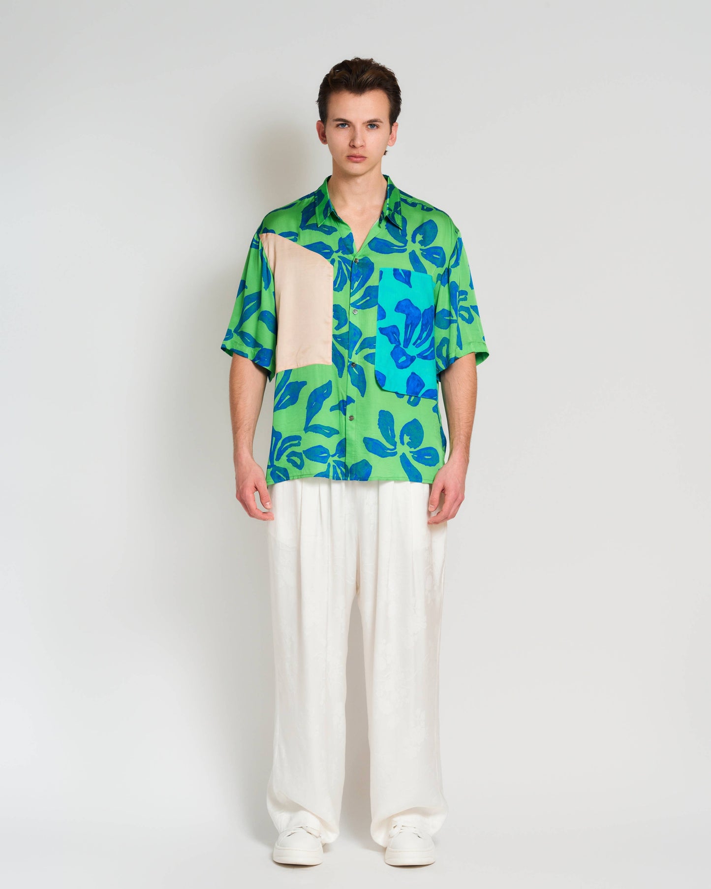 "Beach Blossom" Wide-Leg Pants - White