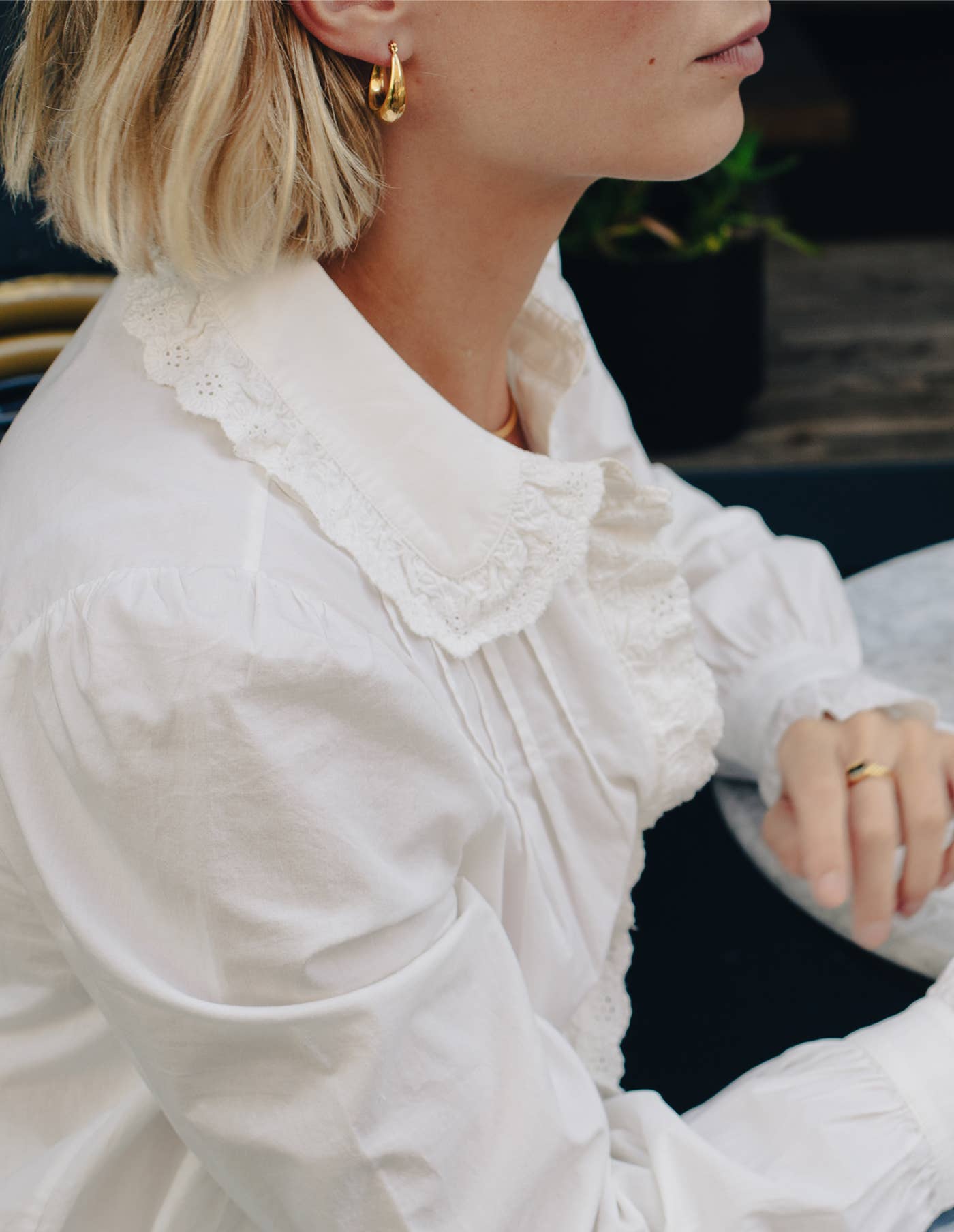 Nordic Muse - Gold Bold Crescent Hoop Earrings