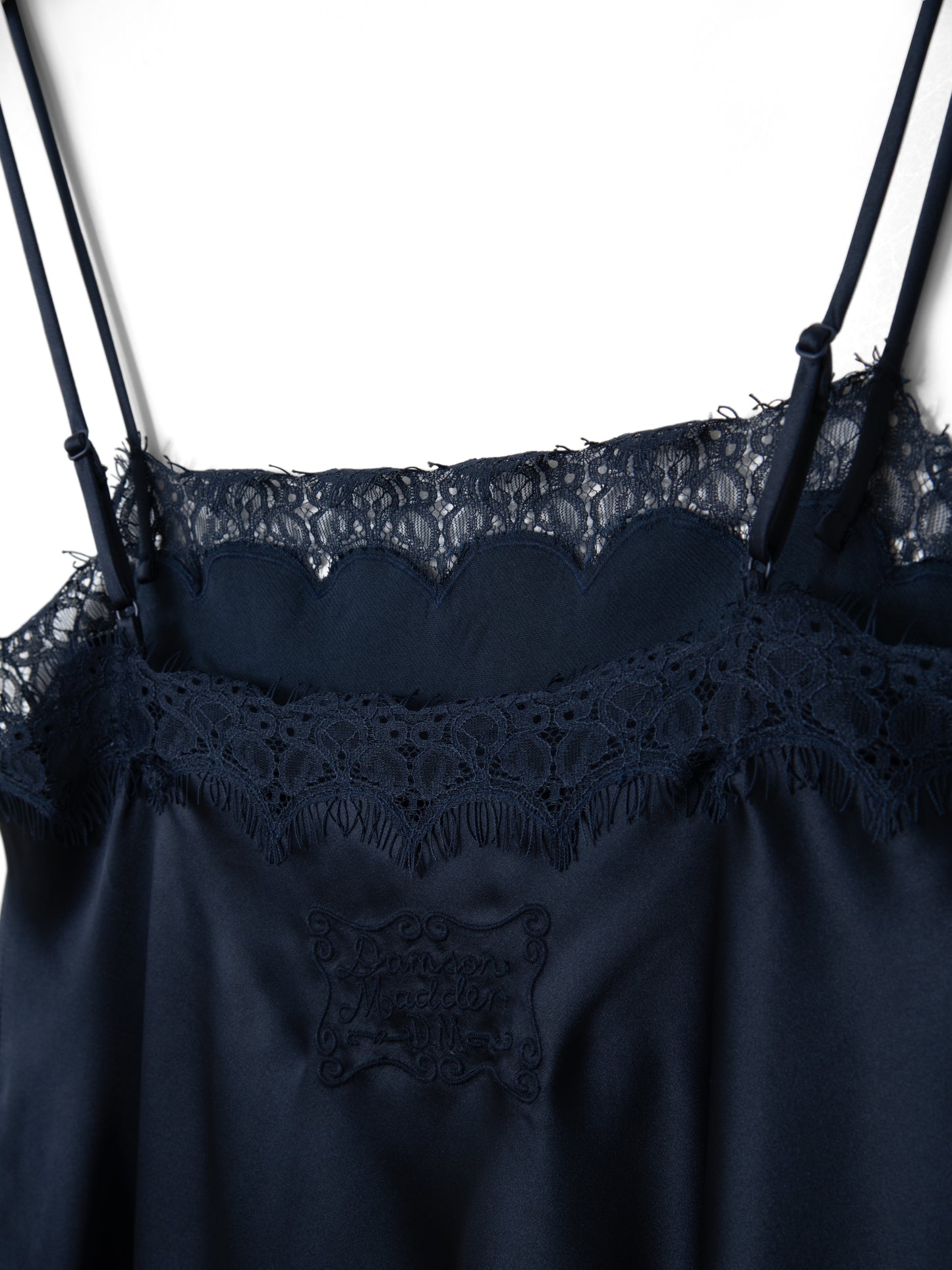 Damson Madder - Tansy Satin and Lace Cami, Navy