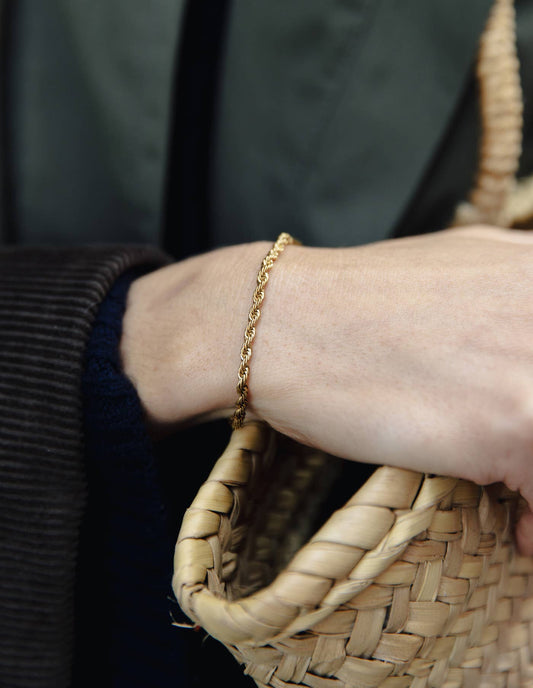 Nordic Muse - Gold 3mm Rope Twist Bracelet