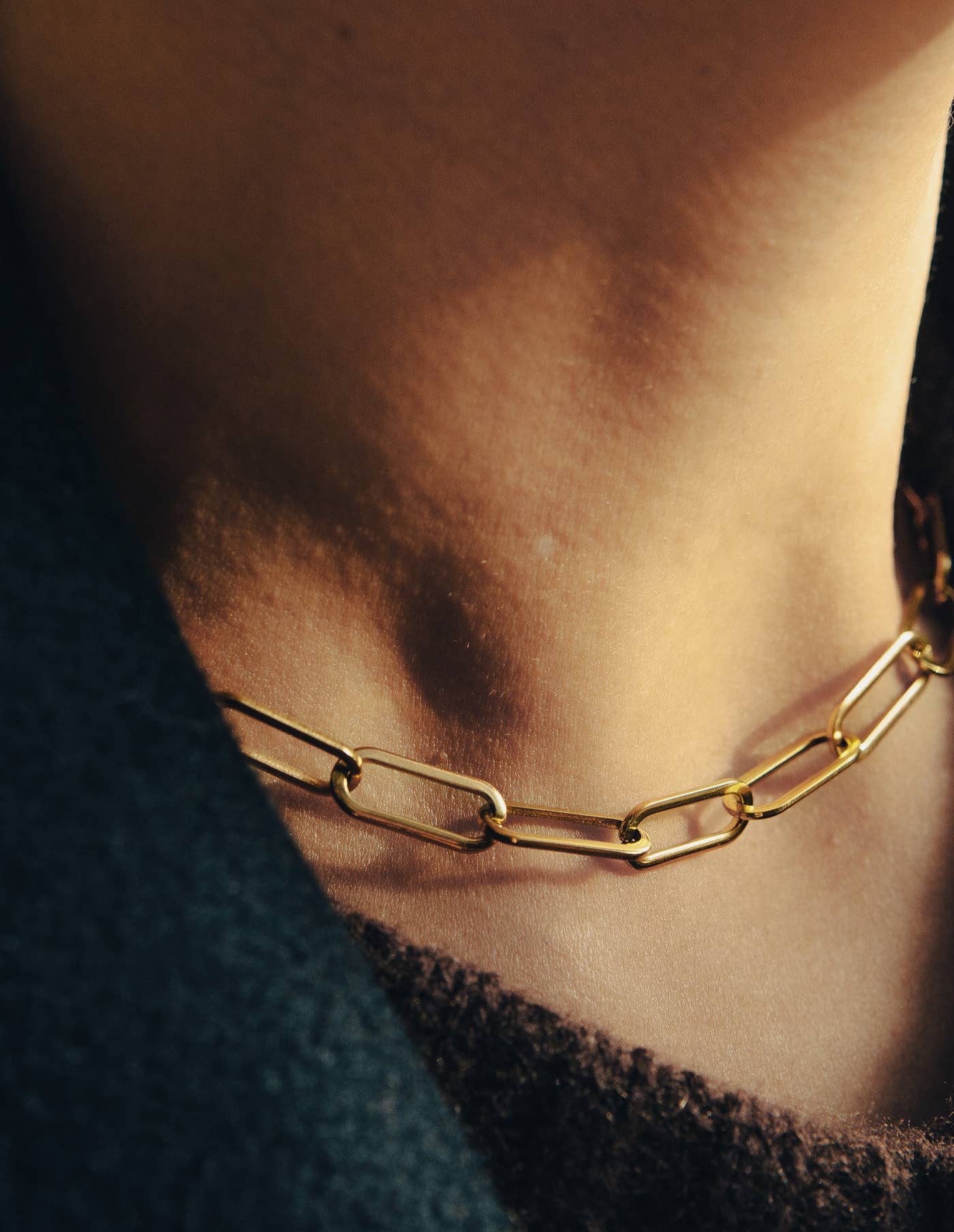 Nordic Muse - Gold Chunky Chain Link Necklace