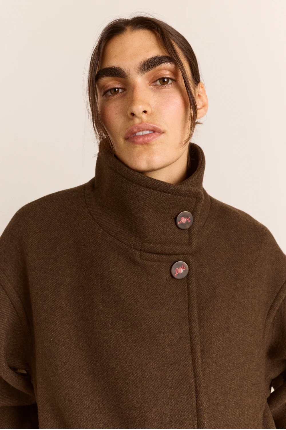 Damson Madder - Agnes Wool Coat, Chocolate