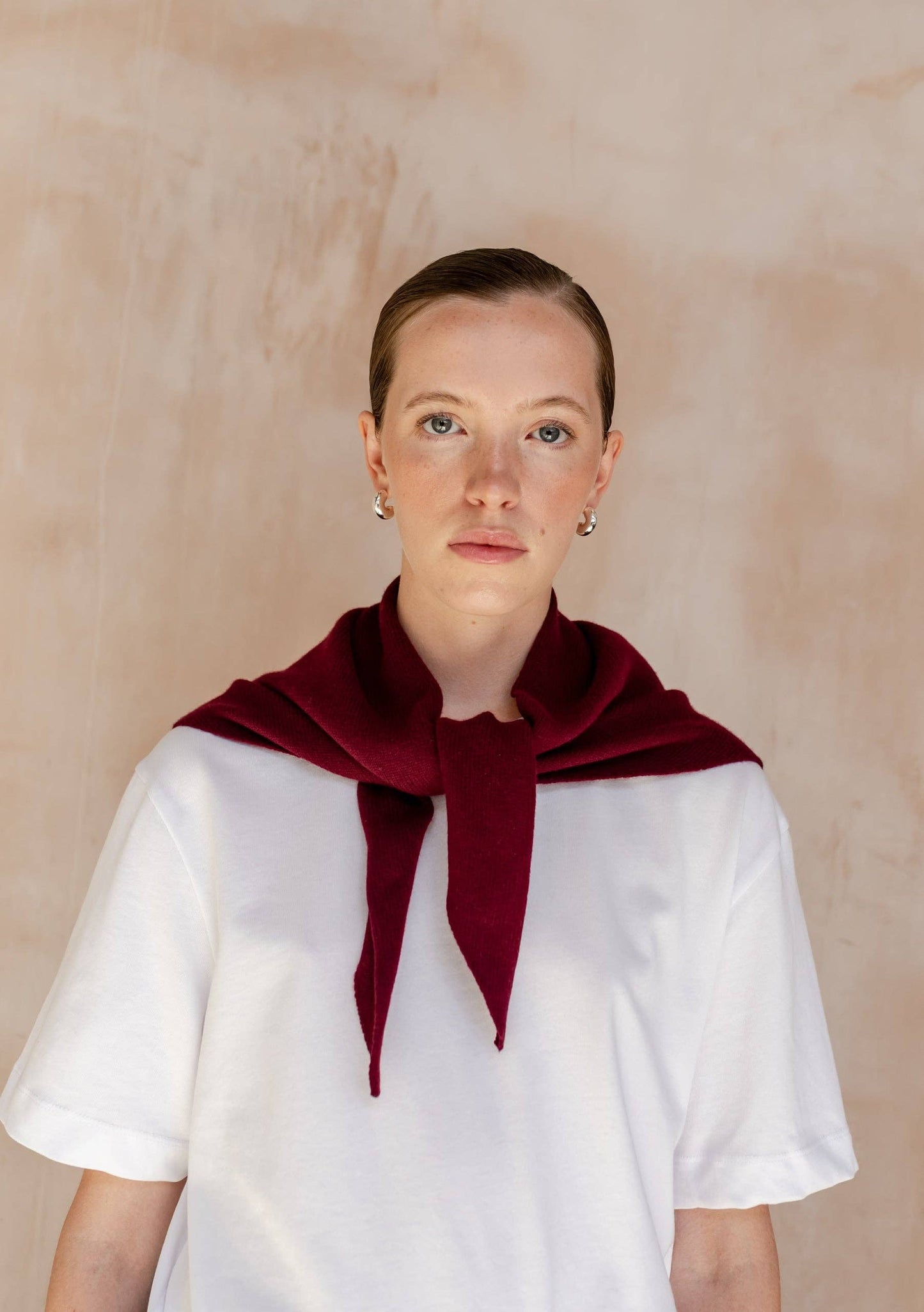 TBCo - Merino Wool Triangle Scarf in Burgundy