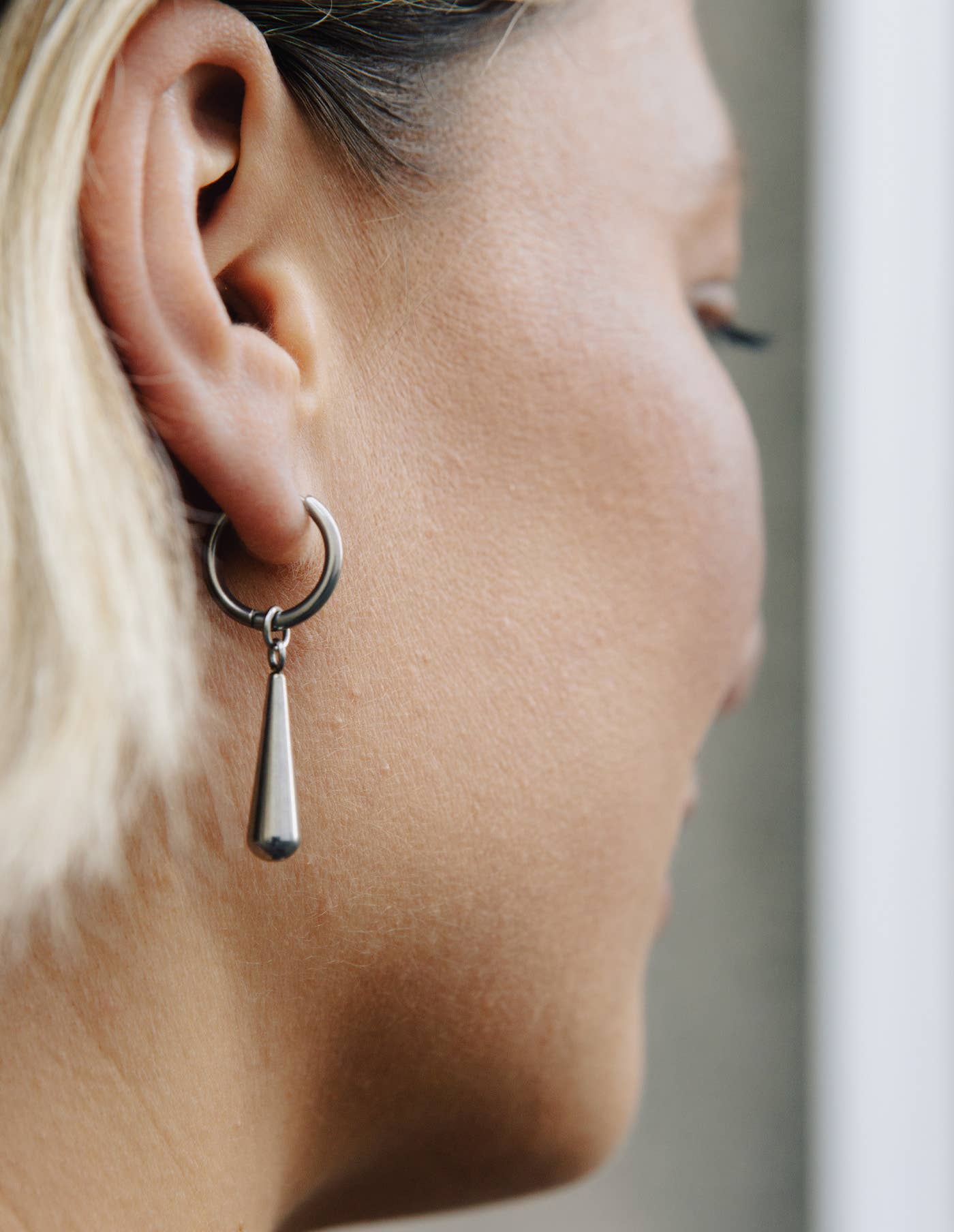 Nordic Muse - Silver Elongated Drop Earrings