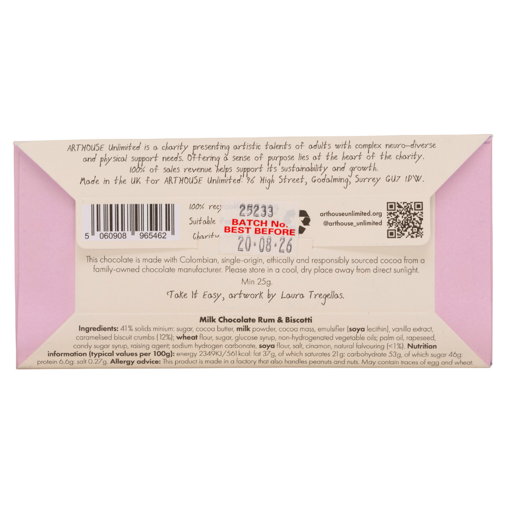 Arthouse Unlimited - Joy Sized: Take It Easy, Milk Chocolate Rum & Biscotti