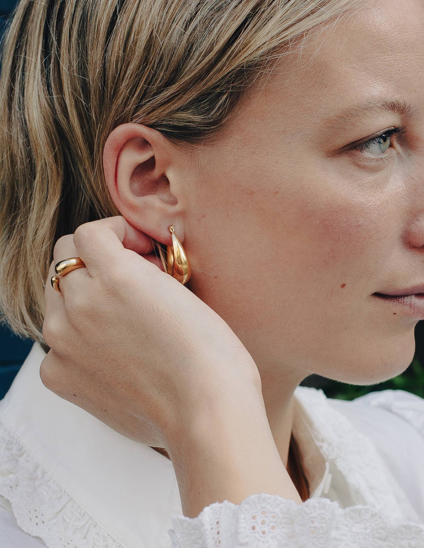 Nordic Muse - Gold Bold Crescent Hoop Earrings