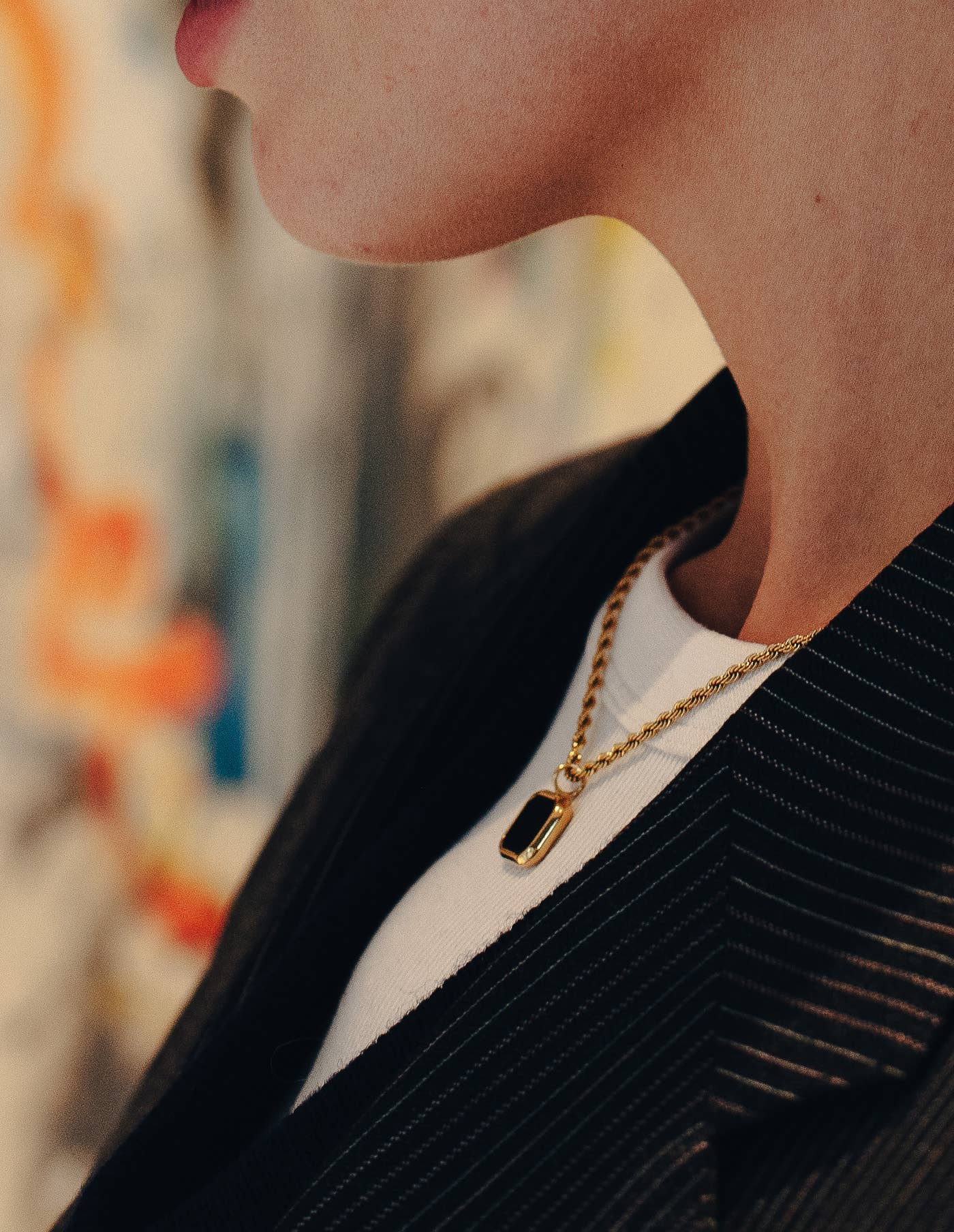 Nordic Muse - Rope Chain Pendant Necklace, Gold