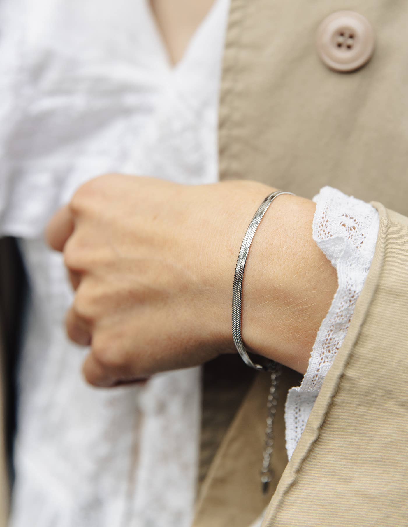 Nordic Muse - Silver Snake Chain Bracelet