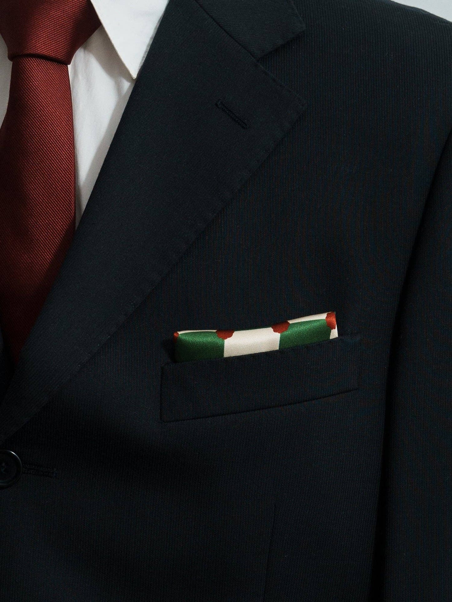 Lost Pattern NYC - Checkerboard Silk Pocket Square, Green