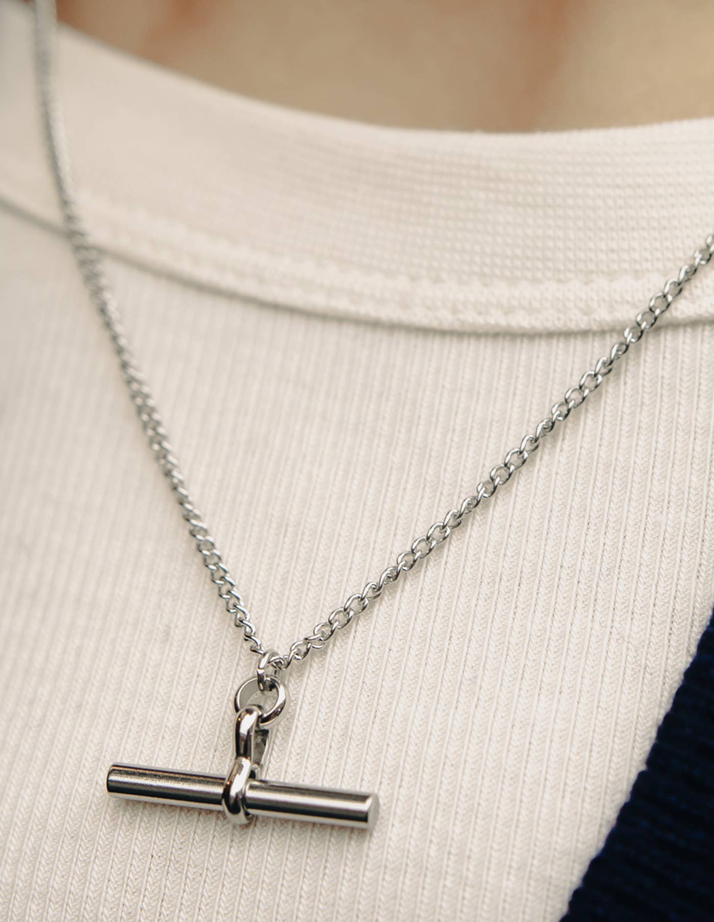 Nordic Muse - Silver T-Bar Chain Necklace