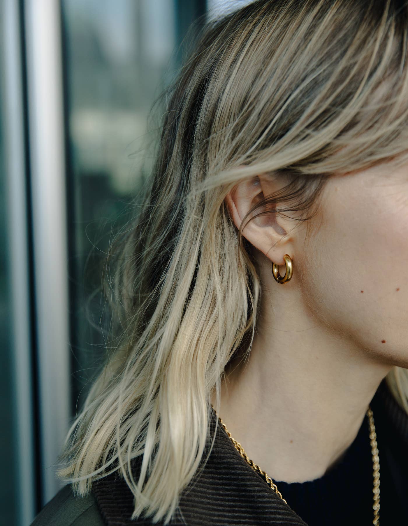 Nordic Muse - Gold Small Bold Hoop Earrings