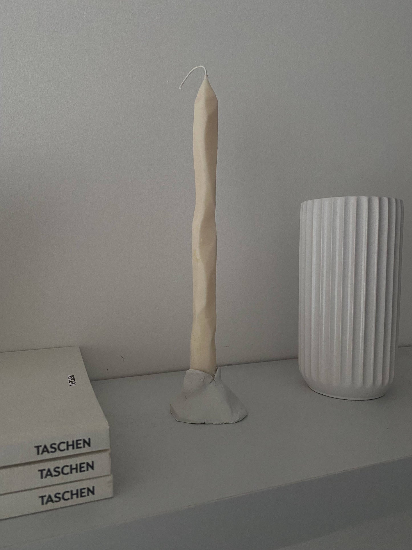 Soie London - Hand Carved Tapered Candles - White - Set of 2