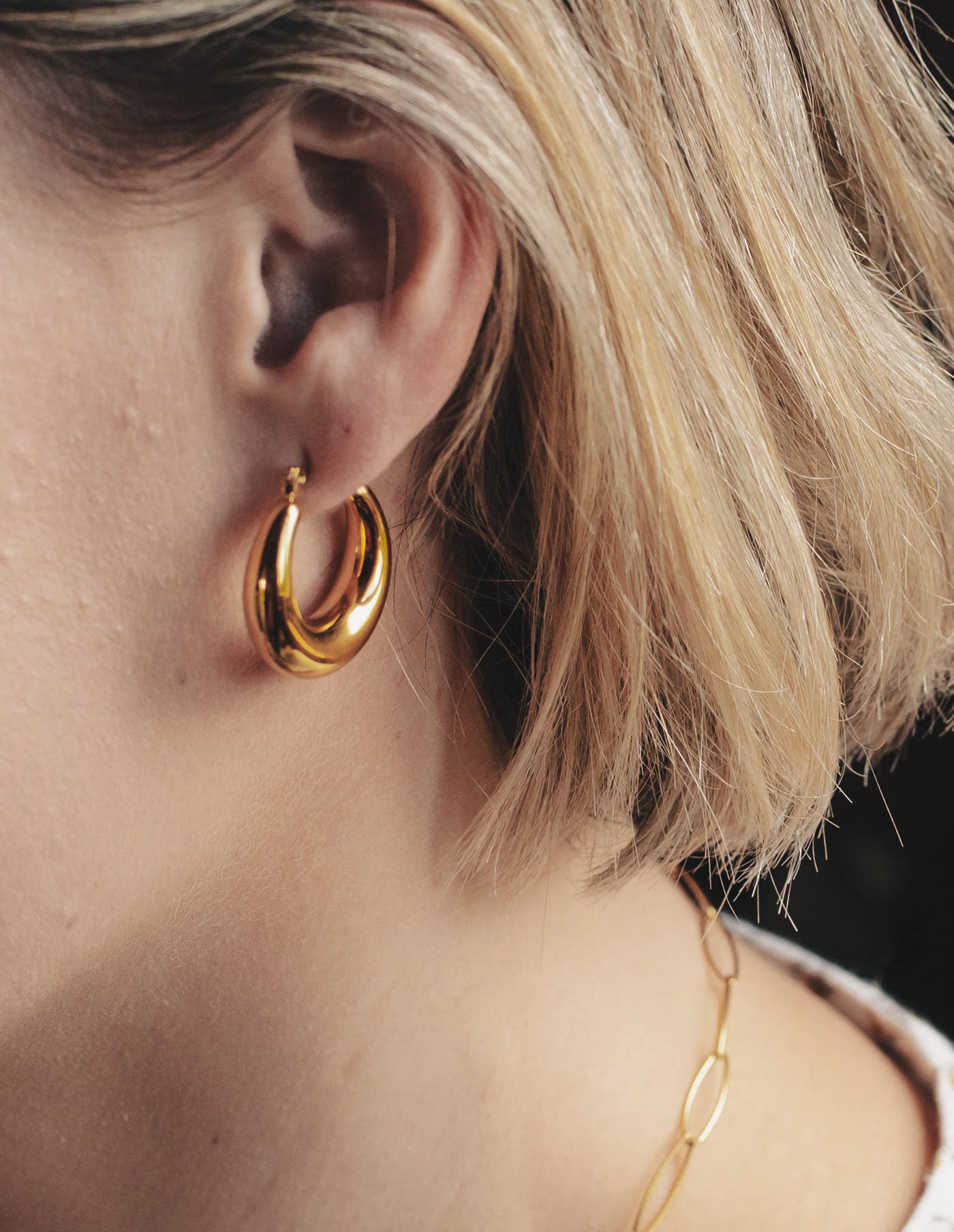 Nordic Muse - Gold Crescent Hoop Earrings