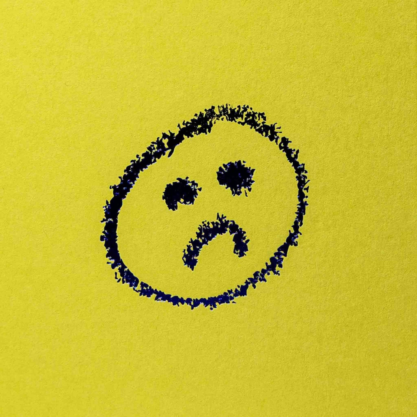 Text from a Friend, Hand Foiled Card - Sad Face