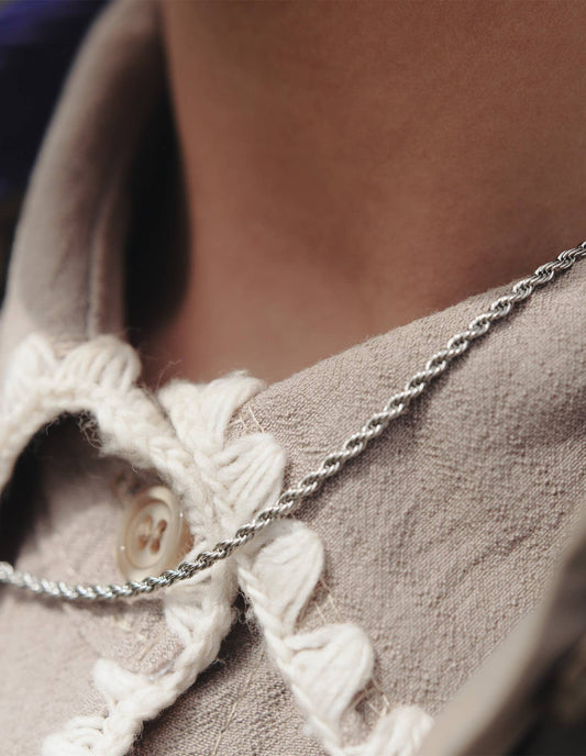 Nordic Muse - Silver Rope Twist chain Necklace