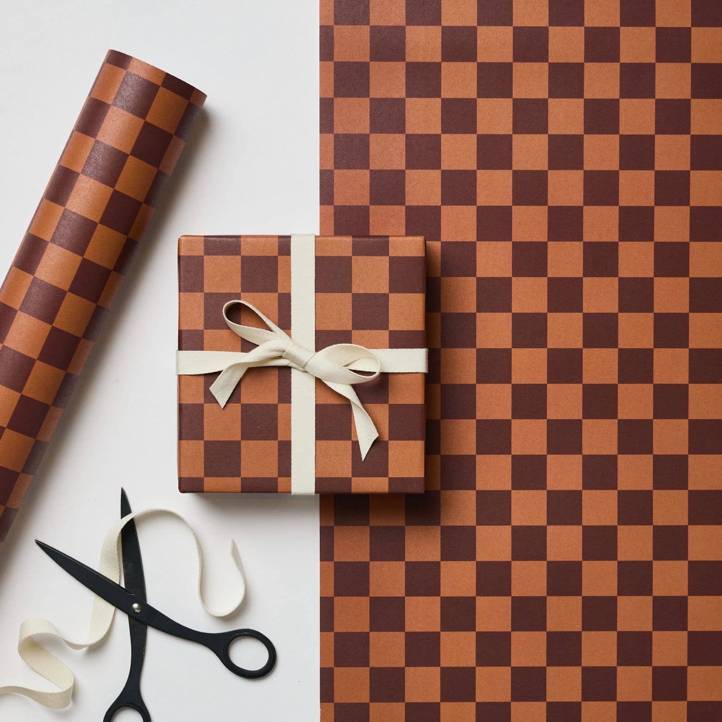 Kinshipped - Cinnamon/ Dark Brown Checkerboard Wrap