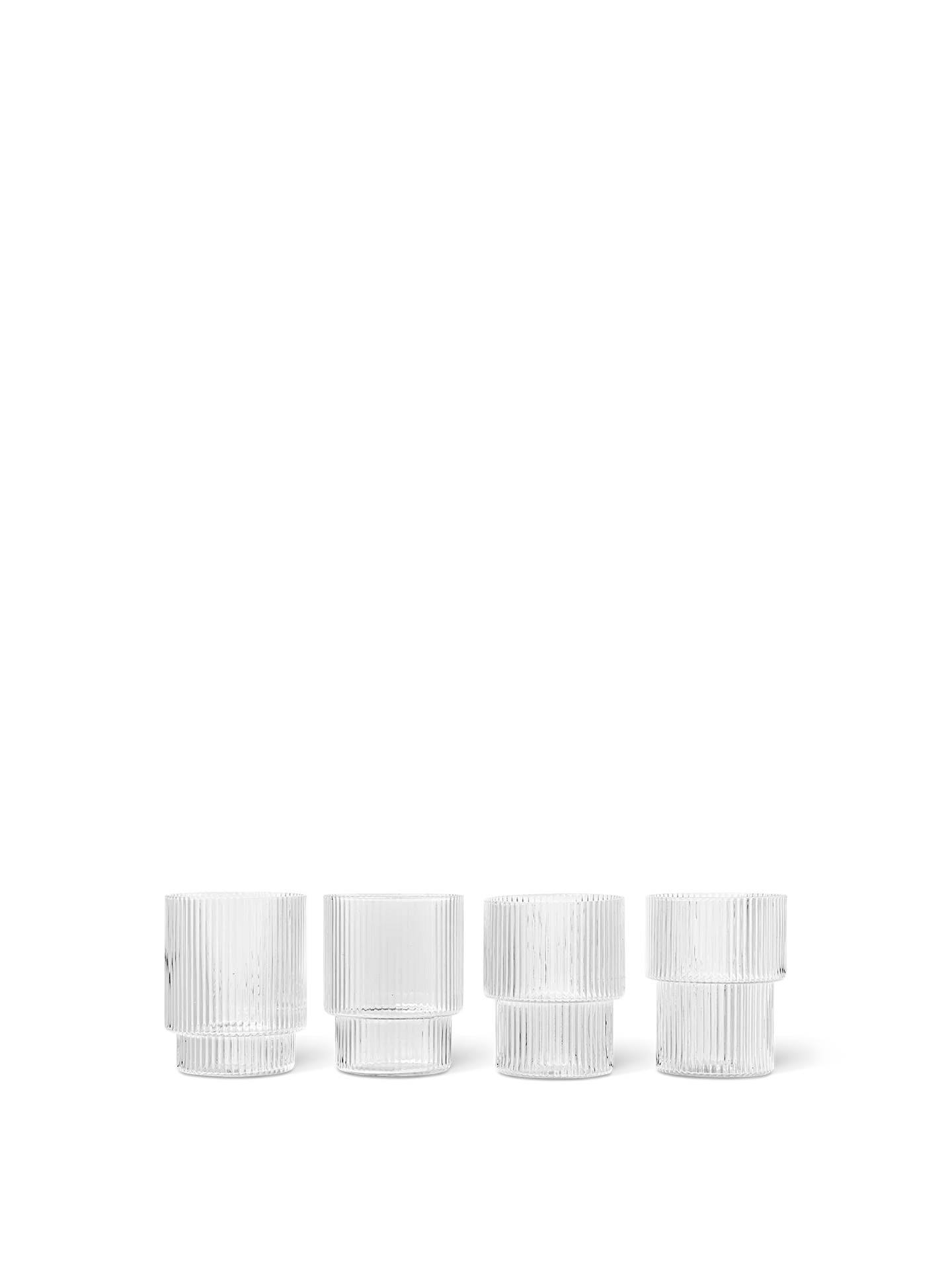 Ferm Living Ripple Glasses (Set of 4) - Clear