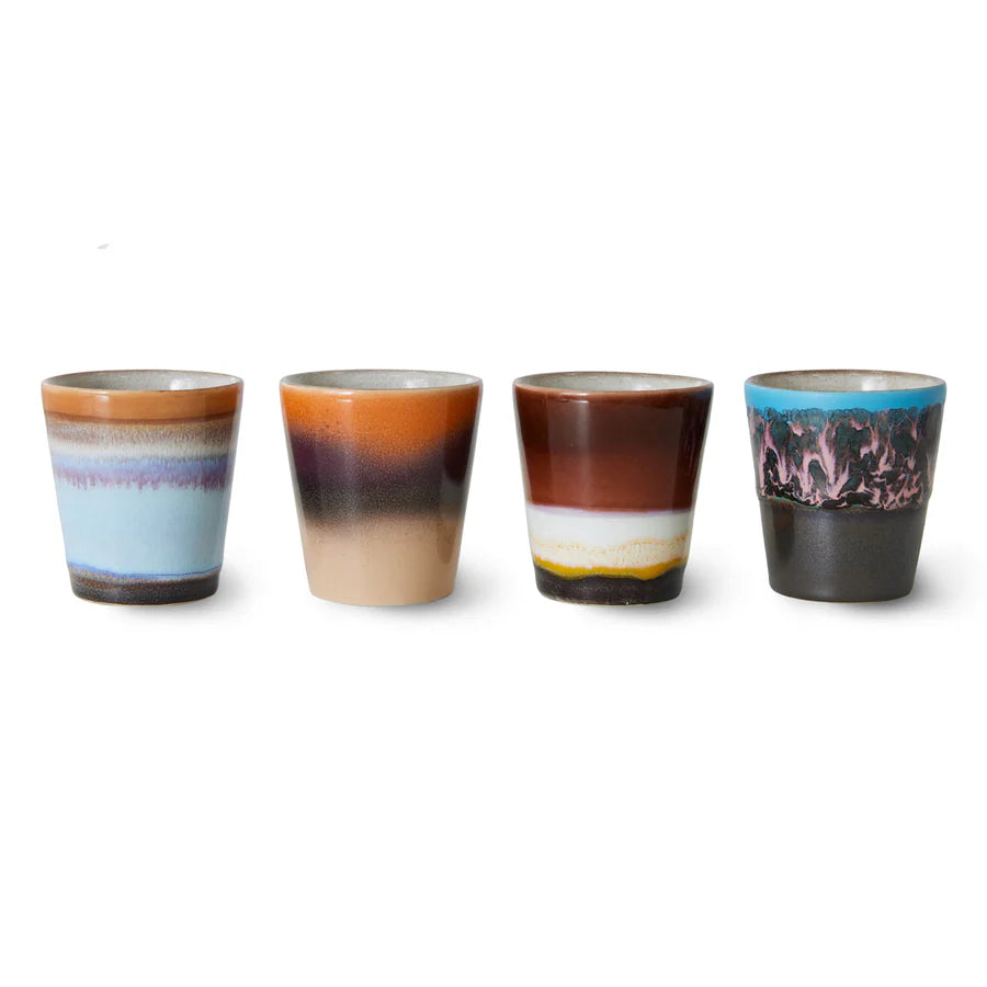 Hk Living 70s Ceramics: Ristretto mugs, solar (set of 4)