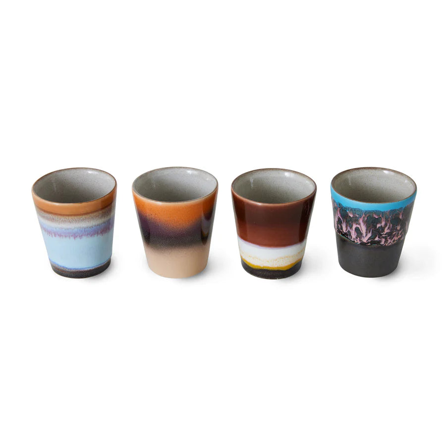 Hk Living 70s Ceramics: Ristretto mugs, solar (set of 4)