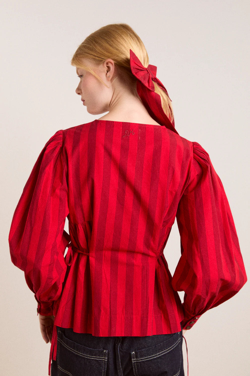 Damson Madder - Charlize Blouse - Red Burg Stripe