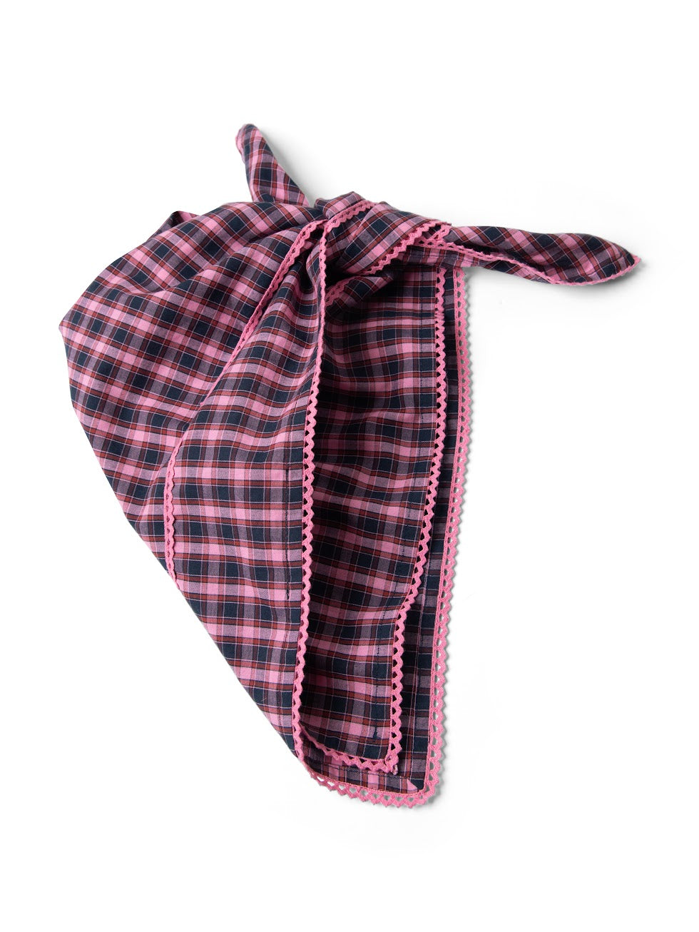 Damson Madder - Headscarf in Magenta Check