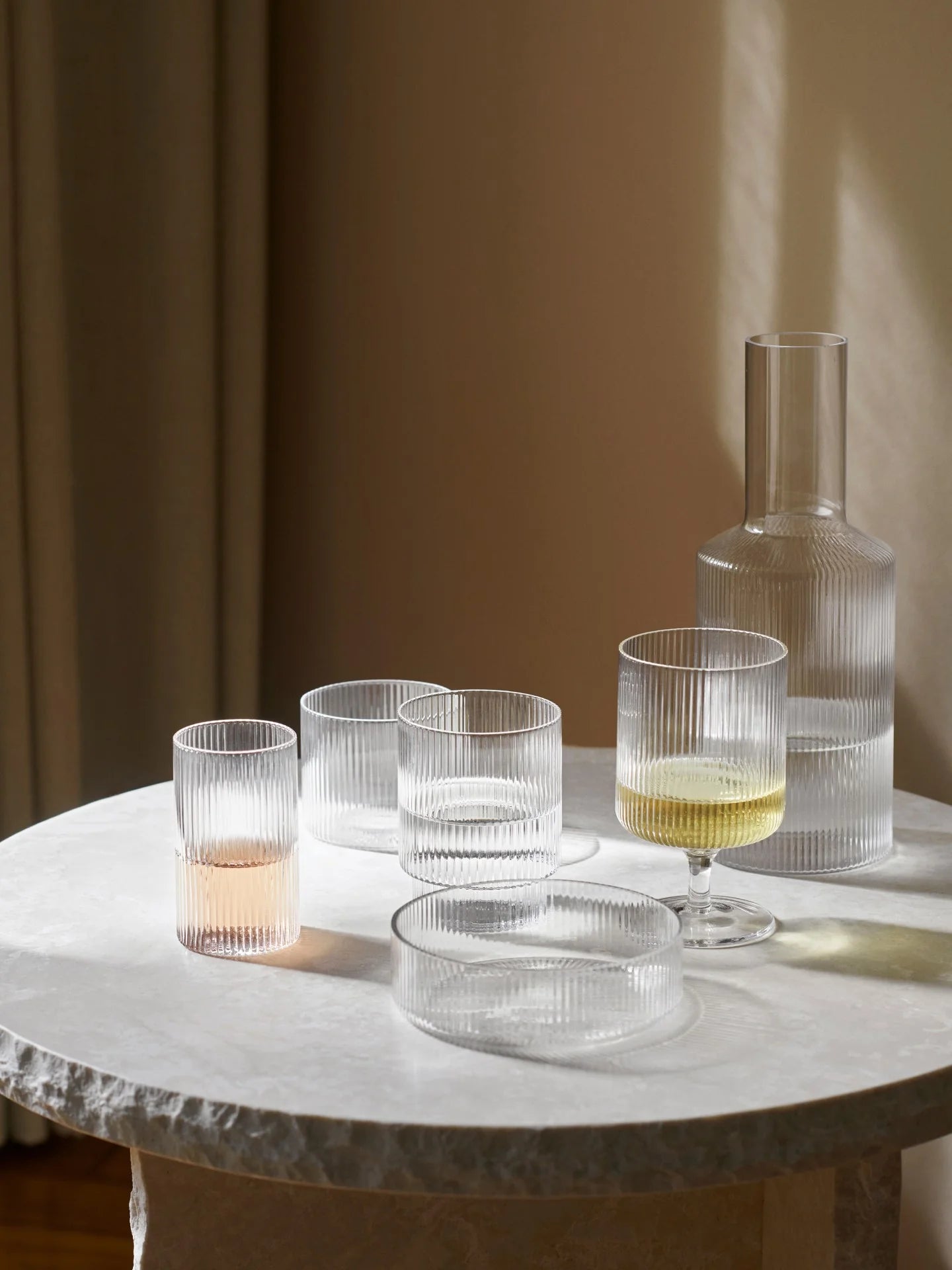 Ferm Living Ripple Glasses (Set of 4) - Clear