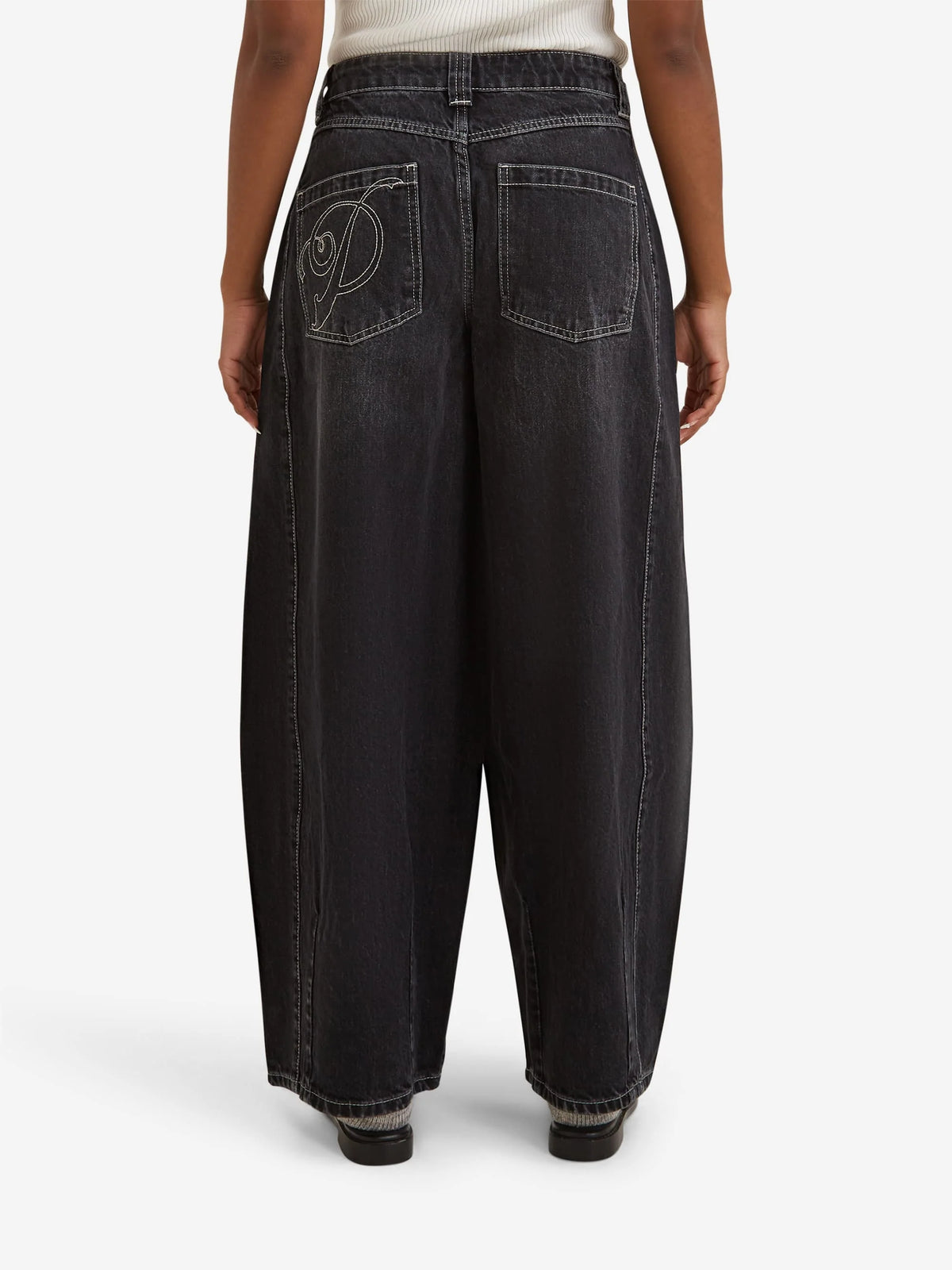Damson Madder - Erika Barrel Jeans, Washed Black