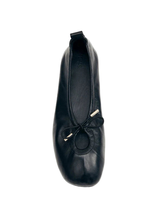 Alohas - Rosalind Black Leather Ballet Flat
