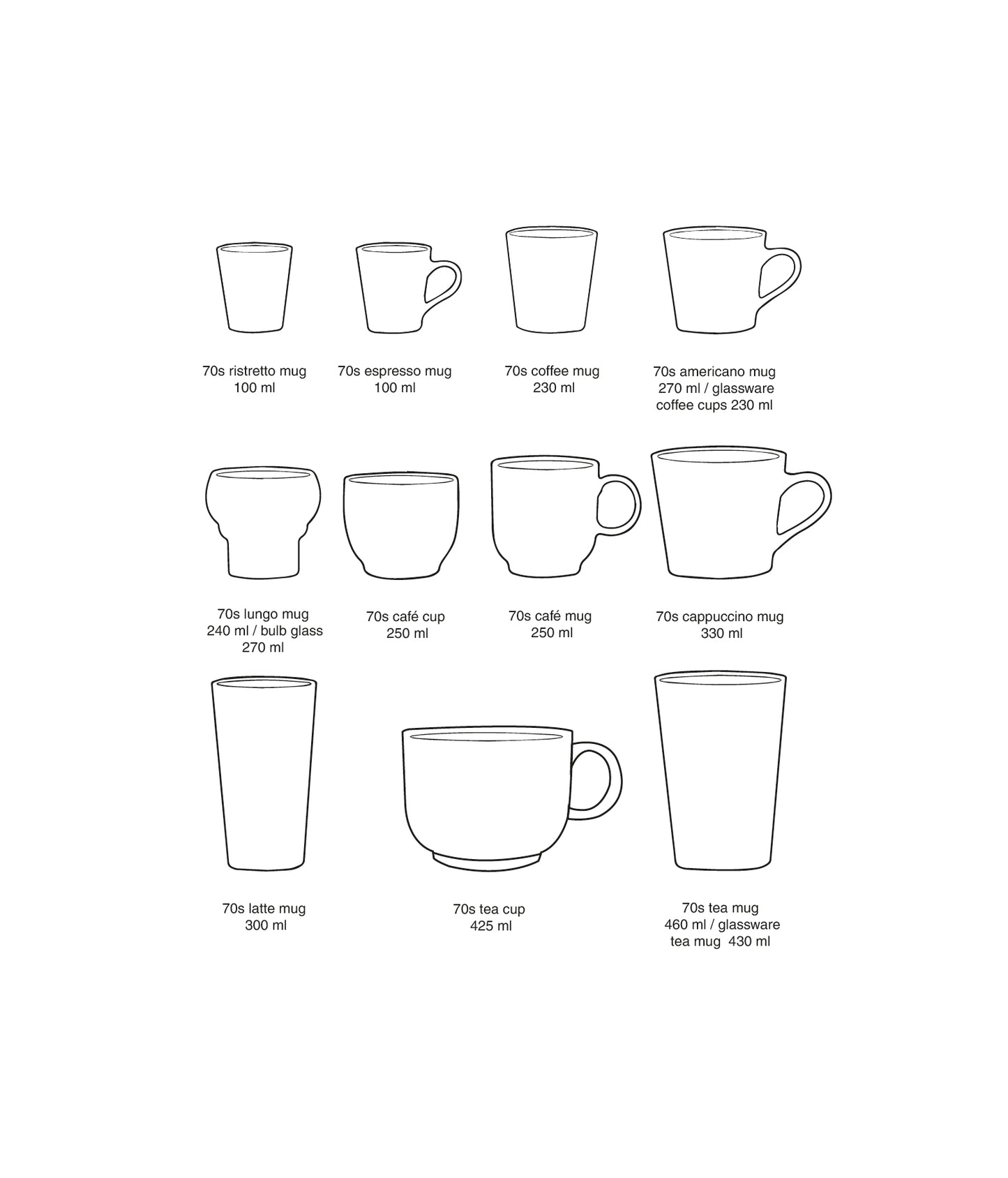 HKLIVING - 70s ceramics: Latte Mugs, Fresco