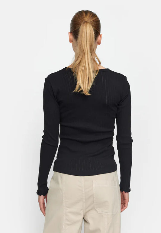 Esmé Studios - Ella Long Sleeve Top, Black