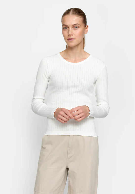 Esmé Studios - Ella Long Sleeve Top, White