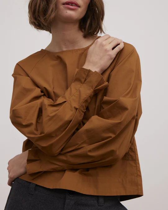 Esmé Studios - Russo Long Sleeve Blouse, Brown Sugar