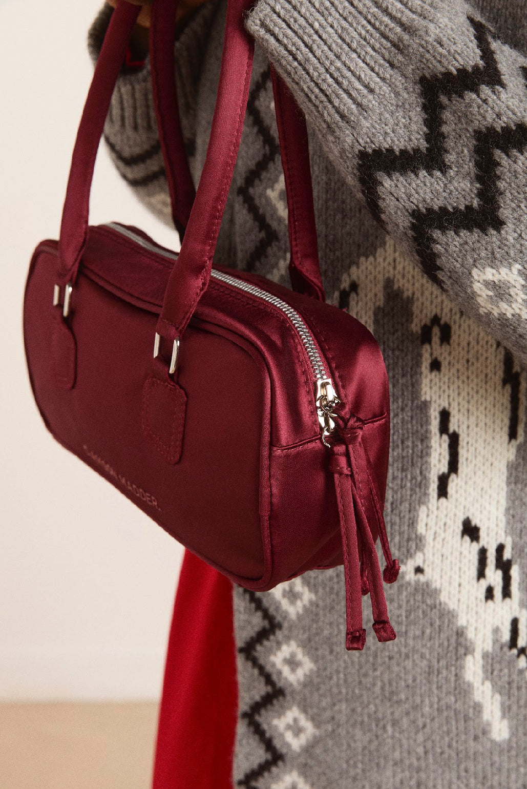 Damson Madder - Benny Mini Bowler, Burgundy Satin