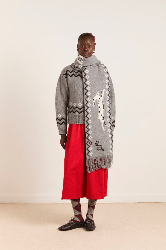 Damson Madder - Cecily Scarf, Bunny Intarsia