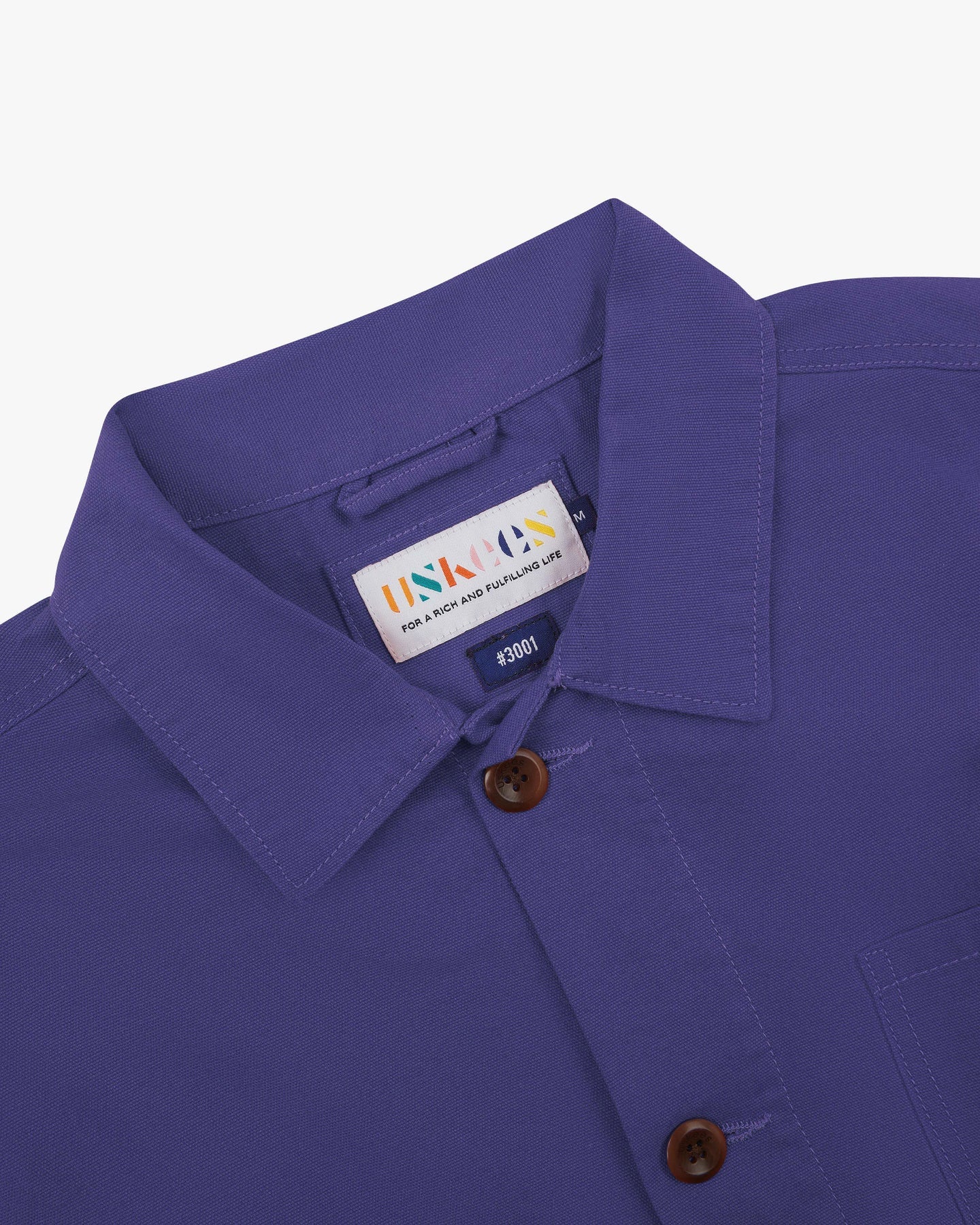 Uskees - 3001 Buttoned Overshirt Cotton, Burst Grape