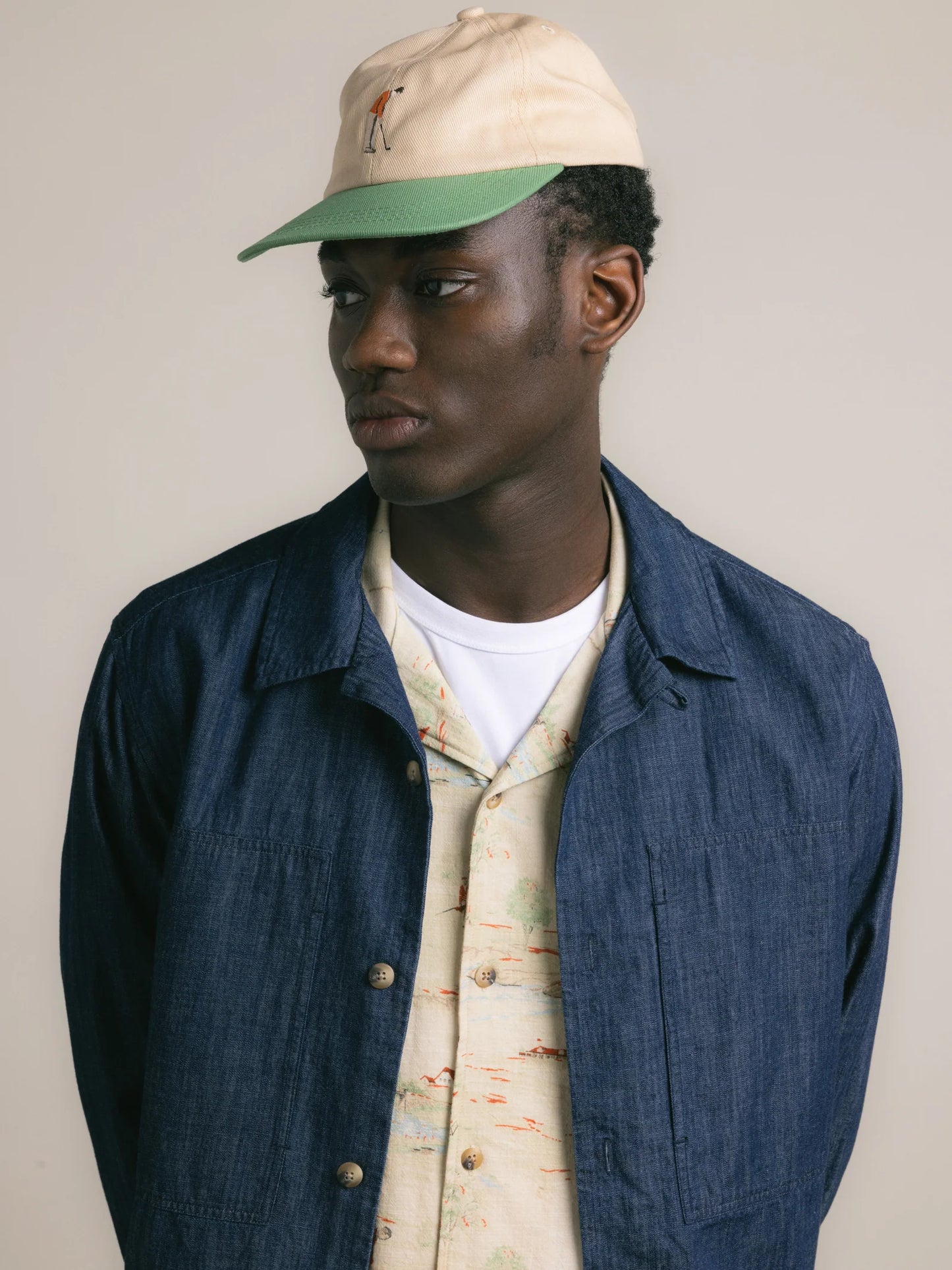 Kestin - Leuchars Cap, Stone/Green Golf Embroidery